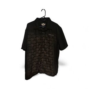 Harley-Davidson Black Skull Pattern Shirt